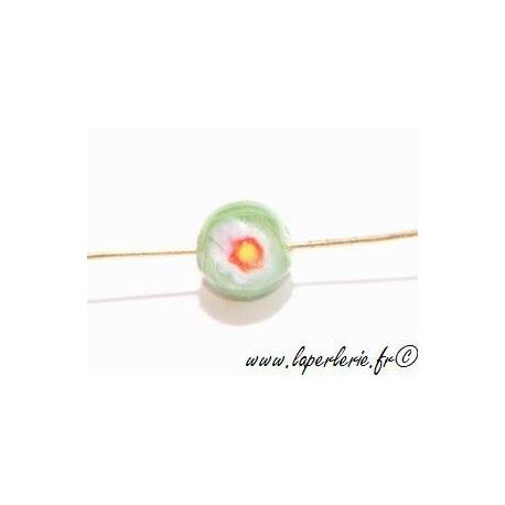 Ronde inclusion millefiori 8 mm PERIDOT  - 1
