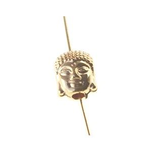 Tête de bouddha (perle) PM 9.5 x 7.8mm DORÉ x2  - 1