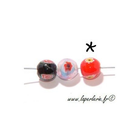 Ronde inclusion millefiori 8 mm SIAM  - 1