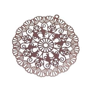 Laser Cut Pendentif Rond 47mm MARRON GLACÉ