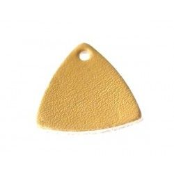 Leather triangle 22 x 23 mm MUSTARD COLOR x1
