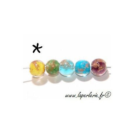 Ronde pluie d'aventurine 8mm JAUNE  - 1