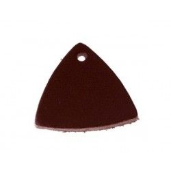 Triángulo de cuero 22 x 23 mm CHOCOLATE x1