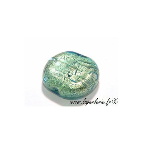 Ronde aplatie feuille d'or 26mm BLUE ZIRCON  - 1