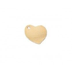 Sequin coeur 10 x 8mm  Gold FIlled 14cts x1