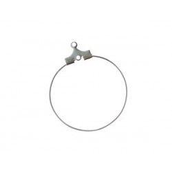 Ear hoop with ring 25mm SILVER COLOR x2