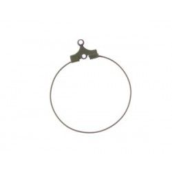 Ear hoop with ring 25mm BRONZE COLOR x2
