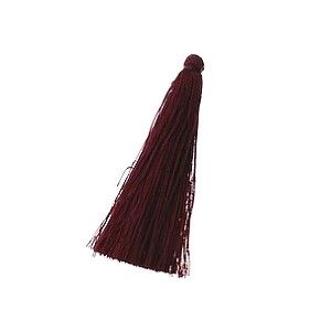 Pompon polyester soyeux 70mm BORDEAUX
