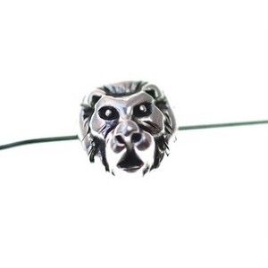 Perle tête de lion 12x10mm ARGENTÉ SATINÉ