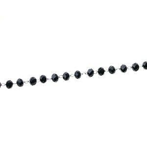 Chaîne perlée 3.5mm acier inoxydable JET x50cm