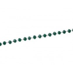 Chaîne perlée 3.5mm acier inoxydable EMERALD OPAL x50cm