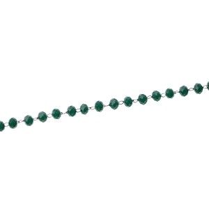 Chaîne perlée 3.5mm acier inoxydable EMERALD OPAL x50cm