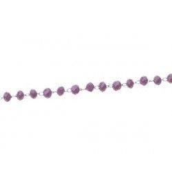 Beaded chain 3.5mm stainless steel LILAS OPAL COLORx 50cm