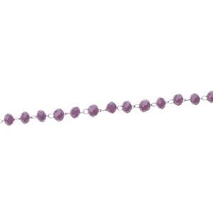 Chaîne perlée 3.5mm acier inoxydable LILAS OPAL x50cm
