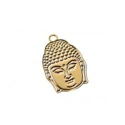 Buddha Head Charm 15 x10mm Gold Plated 5 Microns x1