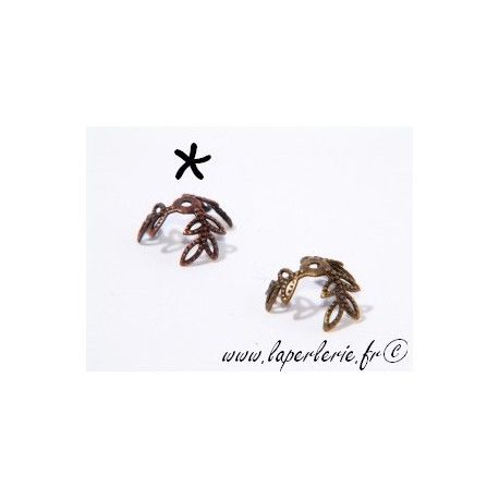 Coquille dentelle 3 feuilles CUIVRE VIEILLI  - 1