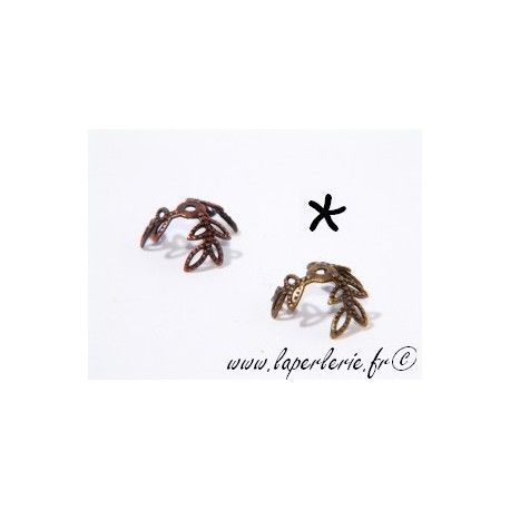 Coquille dentelle 3 feuilles LAITON VIEILLI  - 1