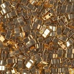 Half Tila Beads 191 24Kt Gold Plated x 3g