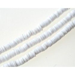 Heishi Beads 6x1mm White x1 wire of 40cm