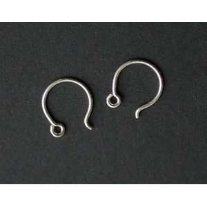 Crochet BO Rond 12x10mm Argent 925 x2