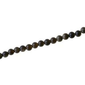 Ronde 4mm OBSIDIENNE DOREE x1 fil de 40cm