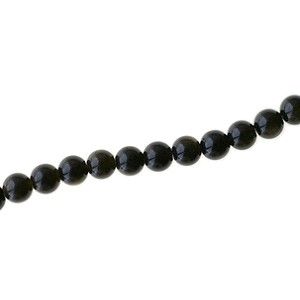 Ronde 6mm OBSIDIENNE DOREE x1 fil de 40cm