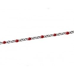 Stainless Steel Enamelled Ball Chain RED x1 strand of 1m