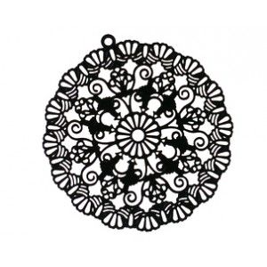 Laser Cut Pendentif Rond 47mm JET x1