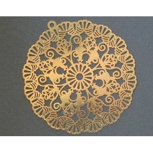 Laser Cut Pendentif Rond 47mm DORÉ x1