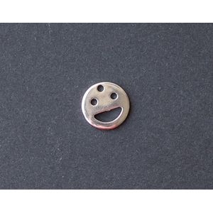 Breloque Smiley 10mm ARGENTÉ x2
