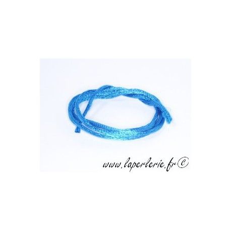 Lanière viscose 2mm CAPRI BLUE x2m  - 1