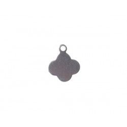 Clover Charm 12.8x11mm STAINLESS STEEL x1