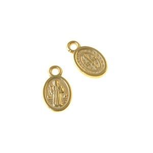 Médaille Ovale Jésus / Croix 13.05 x 7.7 mm DORÉ x2