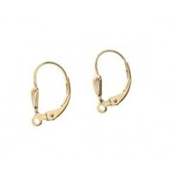 Leverback earrings shells 17 x 10 mm Gold Filled 14 kts  x 2
