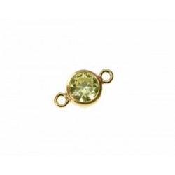 Intercalaire chaton serti Light Chrysolite 4mm Gold Filled 14cts x1