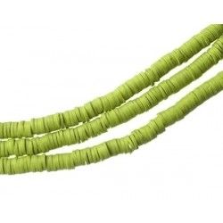 Heishi Beads 6x1mm APPLE GREEN  x1 wire of 40cm