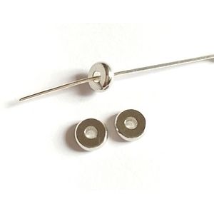 Rondelle lisse 6 x 2mm ARGENTÉ x 10