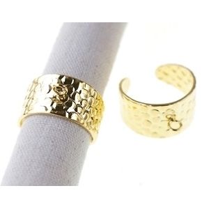 Support de bague martelé 1 anneau DORÉ