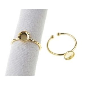 Support de bague plateau dentelé 7.5mm PLAQUÉ OR  - 1