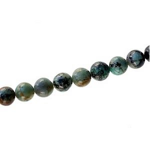 Ronde 8mm Jaspe Turquoise d'Afrique x1 fil de 40cm