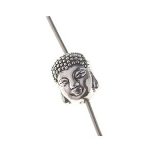 Tête de bouddha (perle) GM 11.8 x 8.8mm ARGENTÉ VIEILLI  - 1