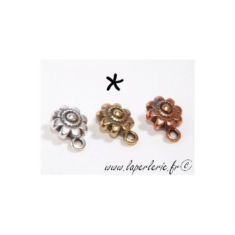 breloque fleur 10mm LAITON VIEILLI  - 1