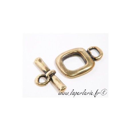 Fermoir carré épais + barre 16mm LAITON  - 1
