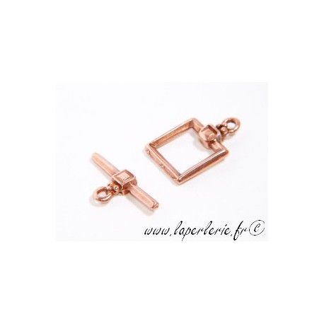 Fermoir carré + barre 12mm CUIVRE  - 1