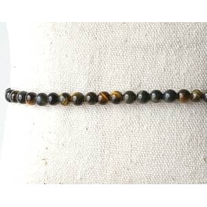 Bracelet ronde 4mm OEIL DE TIGRE ET DE FAUCON 18cm