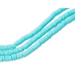 Heishi Beads 6x1mm Dark Aquamarine x1 wire of 40cm