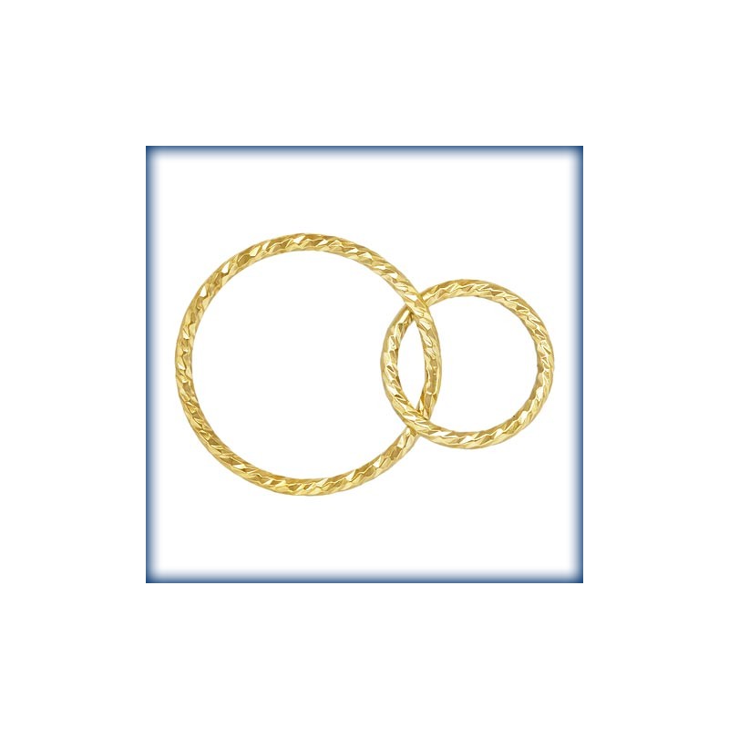 Anneaux entrelacés striés (15mm et 10mm) Gold Filled  - 1