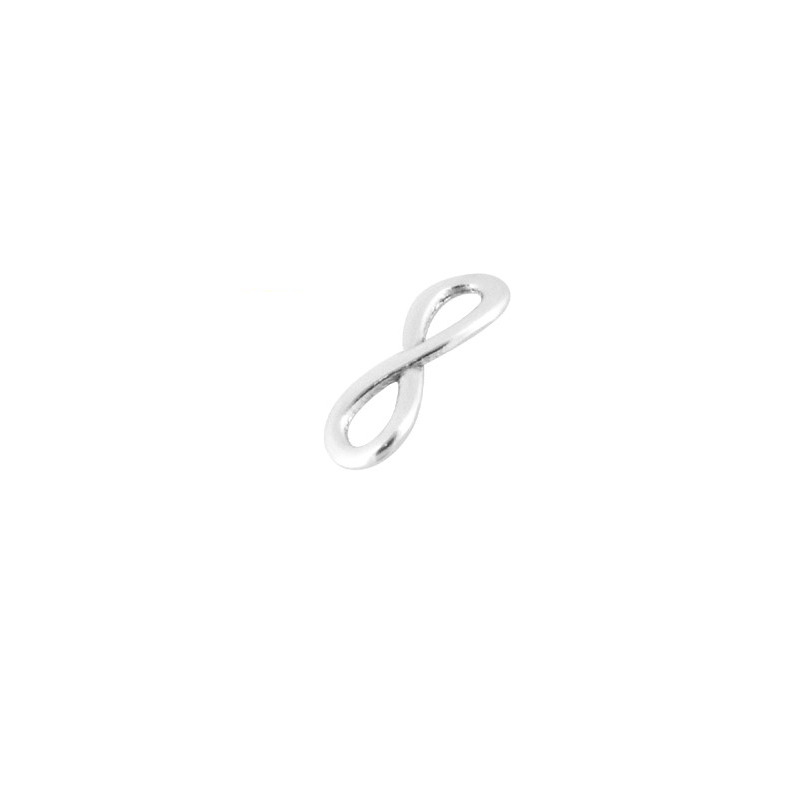 Intercalaire symbole infini argenté 999 15x6mm x1  - 1
