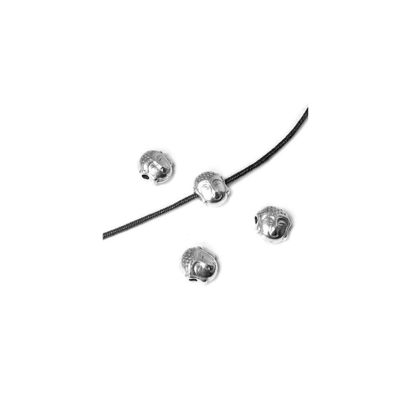 Perle métal bouddha argentée 999 7.3x6.9mm x1  - 1
