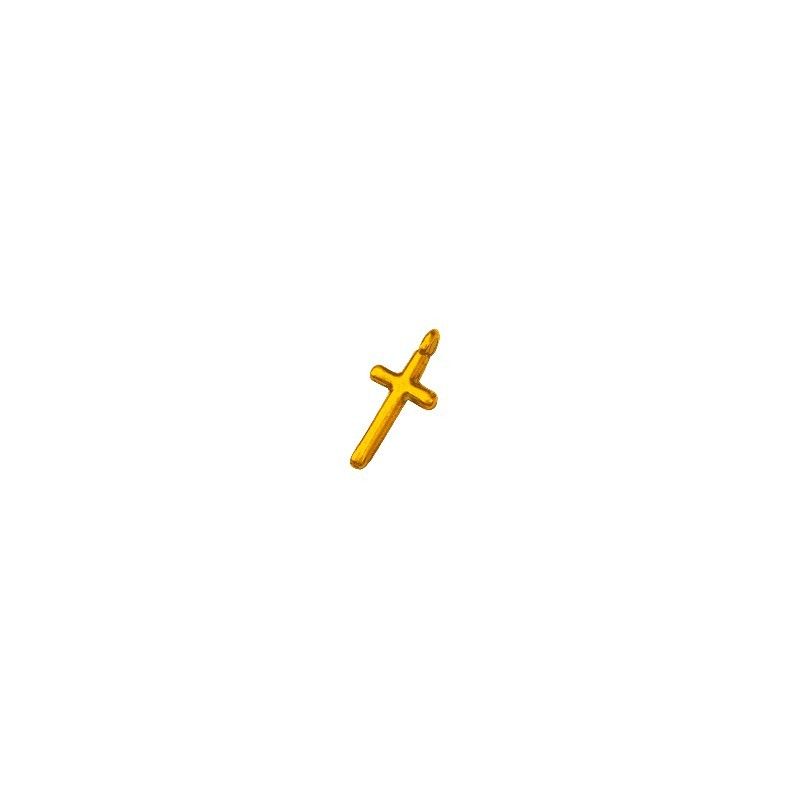 Breloque dorée "croix" 8x16mm x1  - 1